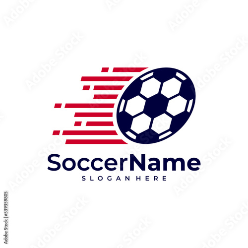Fast Soccer logo template  Football Fast logo design vector