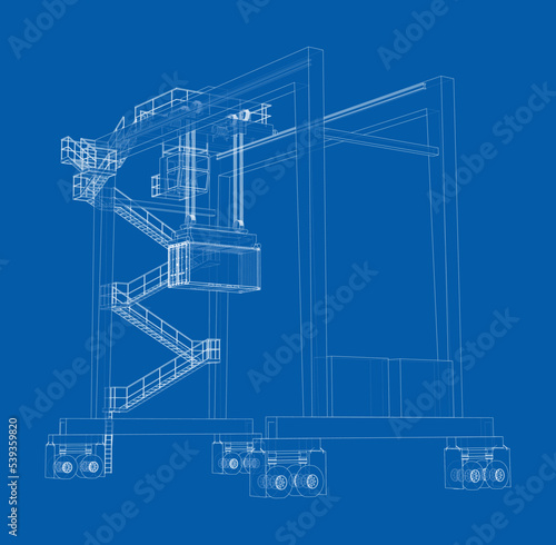 Port cargo crane. Vector