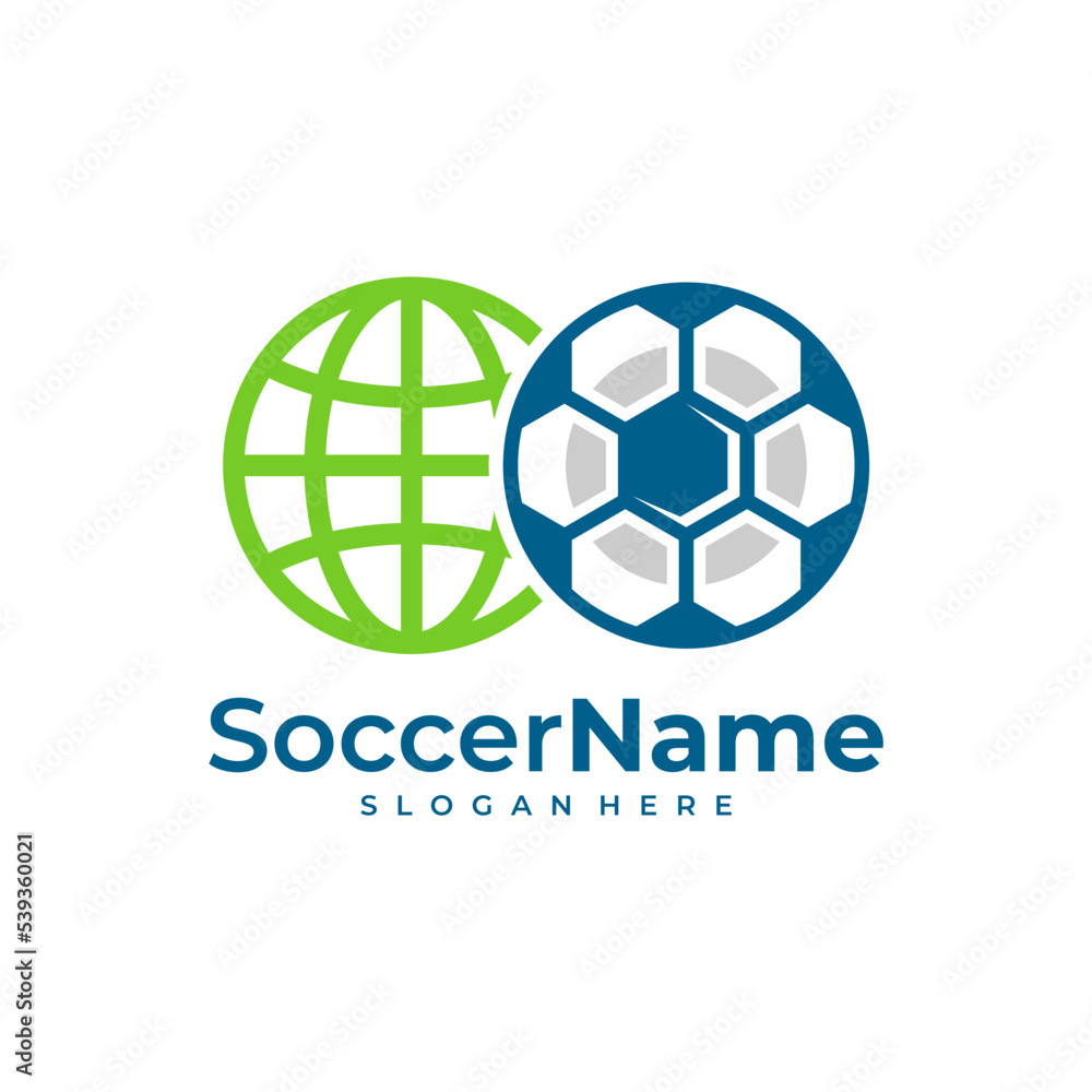 Obraz premium World Soccer logo template, Football World logo design vector