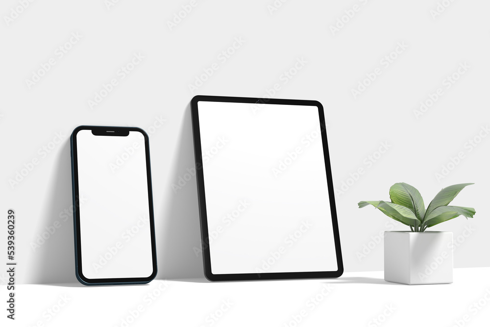 Blank Tablet and Smartphone mockup Blank Tablet and Smartphone mockup