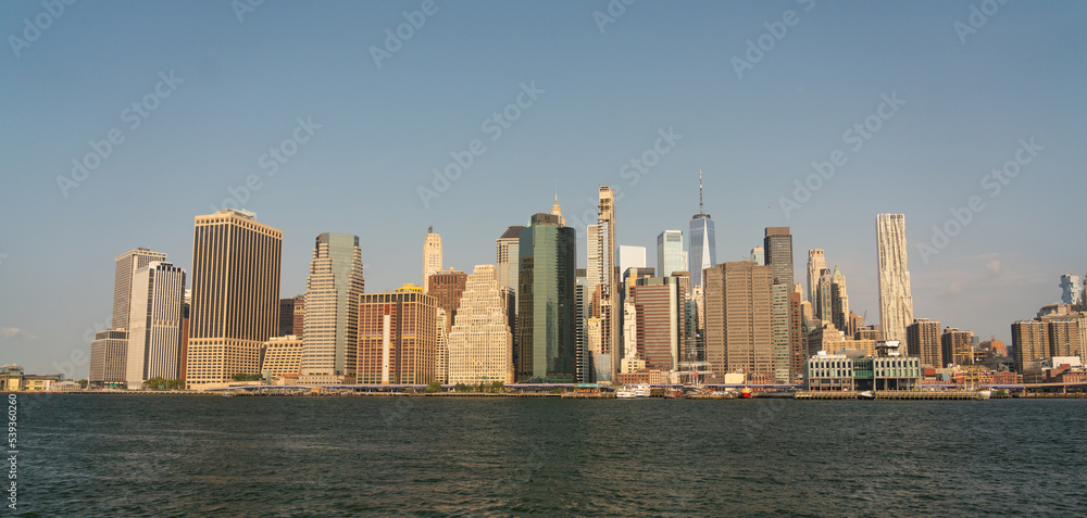 Panorama of the East River and lower Manhattan from Brooklyn