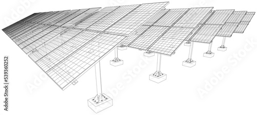 Solar Panel Field. Vector