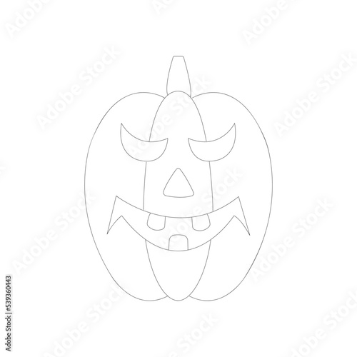Vector illustration of Halloween Pumpkin isolated on white background. for home décor such as posters, wall art, tote bag, t-shirt print.
