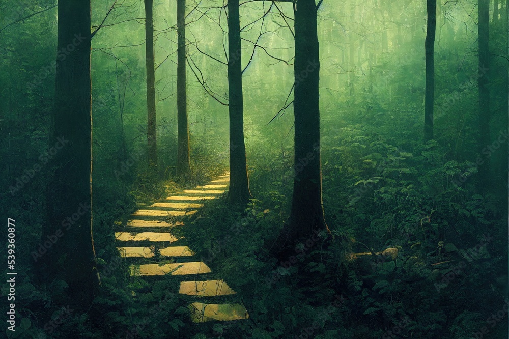 Fototapeta premium way in deep forest