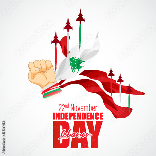 Vector illustration of happy Lebanon Independence day banner
