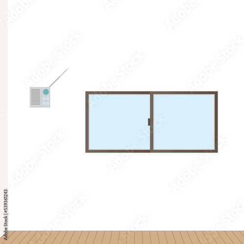 壁に設置した戸別受信機のイラスト
