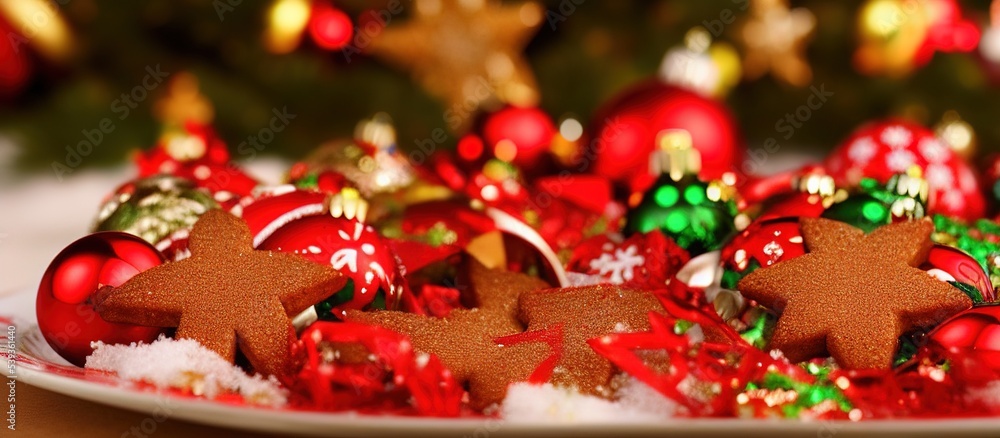 Christmas cookies, festive plating