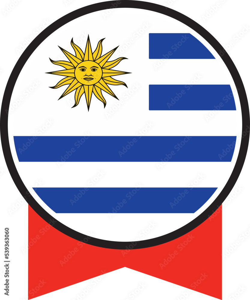 Obraz premium Uruguay flag, the flag of Uruguay, vector illustration 