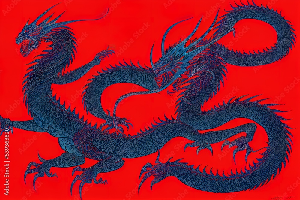 the great red dragon illustration. High quality Illustration