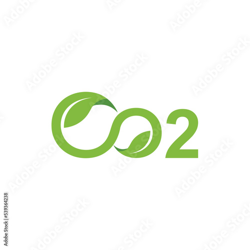 Creative letters co 2 leaf shape symbol logo vector