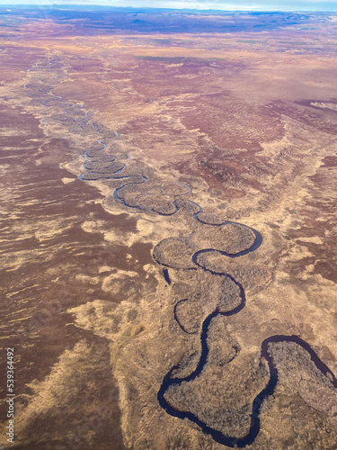 aerial view of desert