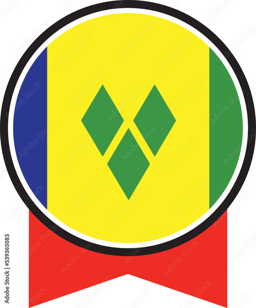 Saint Vincent and Grenadines flag, the flag of Saint Vincent and Grenadines, vector illustration Saint Vincent and Grenadines flag, the flag of Saint Vincent and Grenadines, vector illustration