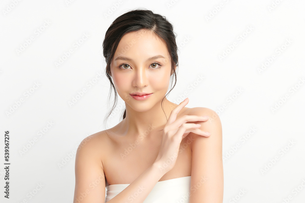 Beautiful young asian woman with clean fresh skin on white background, Face care, Facial treatment, Cosmetology, beauty and spa, Asian women portrait. Beautiful young asian woman with clean fresh skin on white background, Face care, Facial treatment, Cosmetology, beauty and spa, Asian women portrait.