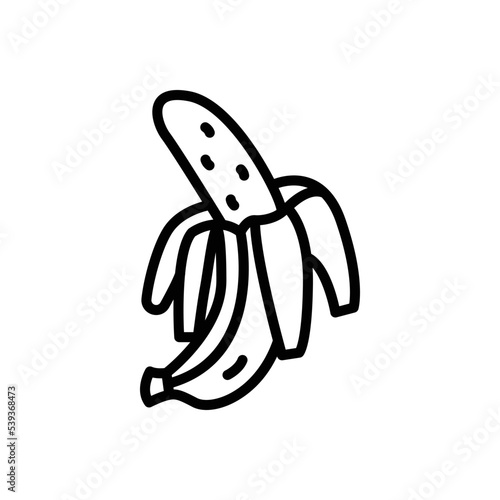 Black line icon for banana