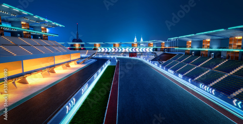 3d rendering does not exist futuristic Racetrack Circuit