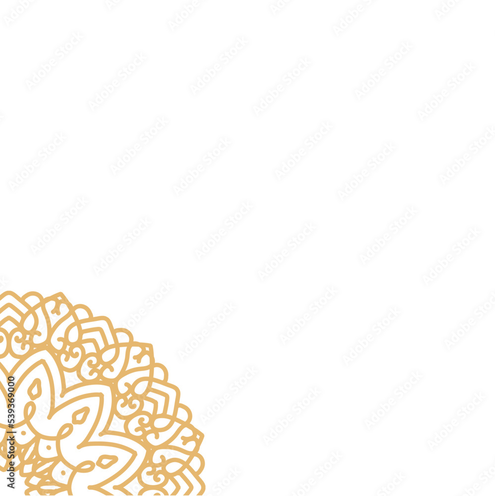 Fototapeta premium Golden mandala ornament corner border