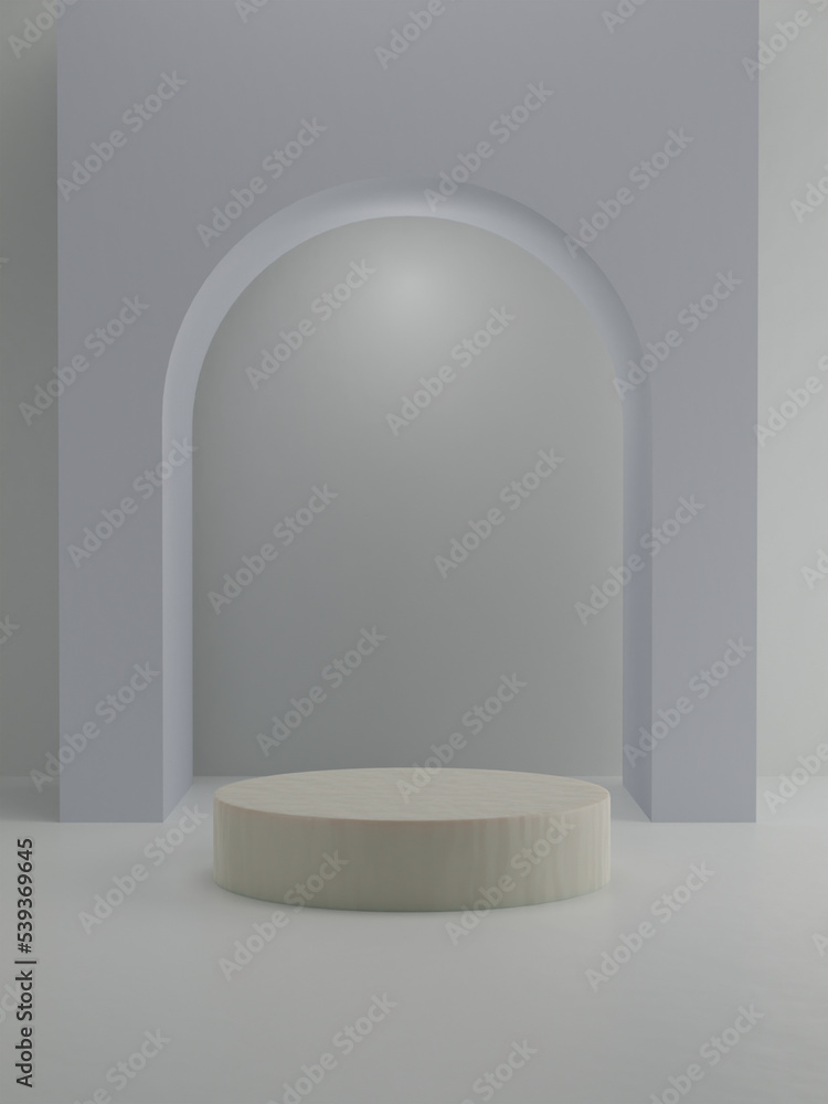 Fototapeta premium 3d podium display for cosmetics or beauty product promotion mockup pedestal. Trendy minimalist, art deco 3D render illustration