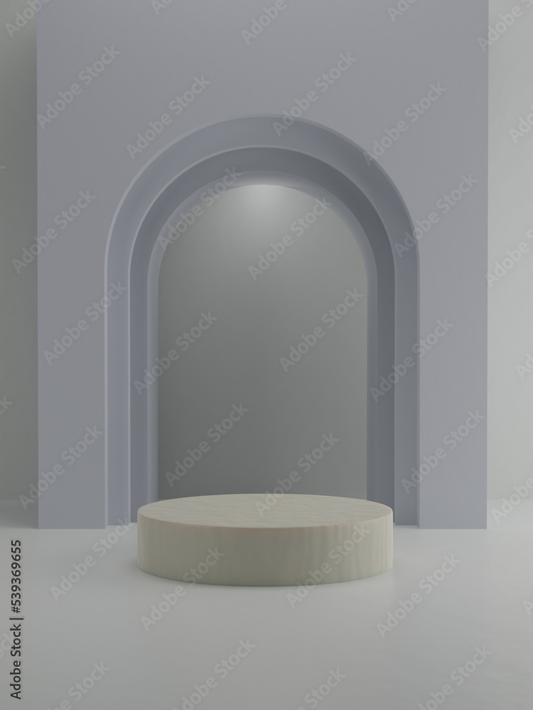 Fototapeta premium 3d podium display for cosmetics or beauty product promotion mockup pedestal. Trendy minimalist, art deco 3D render illustration