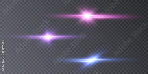 Shimmering horizontal highlights. laser beams. Beautiful light flashes. Glowing stripes on a dark background.