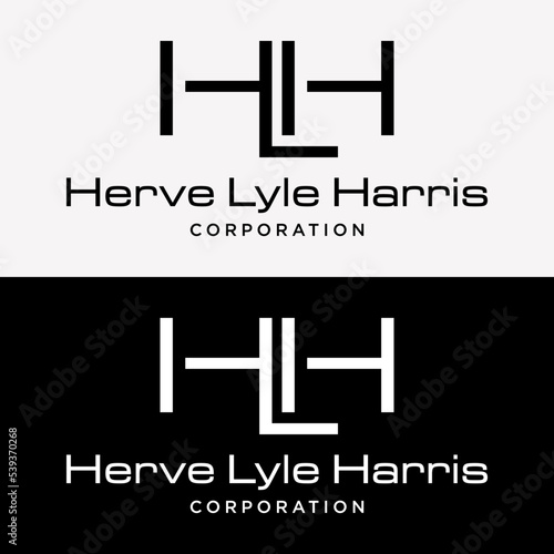 Letter HLH Or HH Monogram Alphabet Elegant Style Identity Business Logo Design Vector