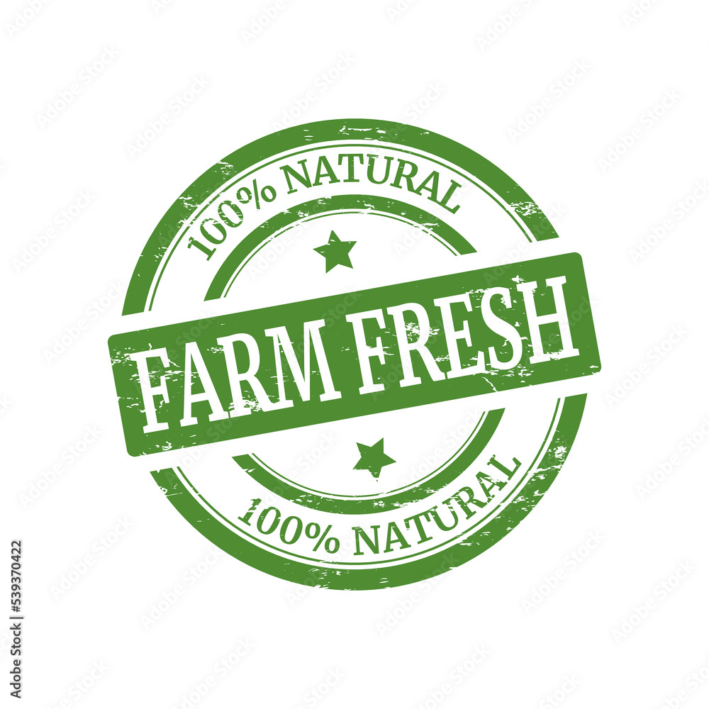 Farm fresh natural stamp, vector illustration isolated on white background Farm fresh natural stamp, vector illustration isolated on white background