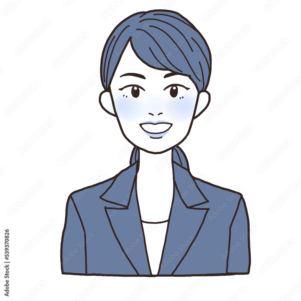 笑顔のスーツの若い女性 ワントーン 笑顔のスーツの若い女性 ワントーン