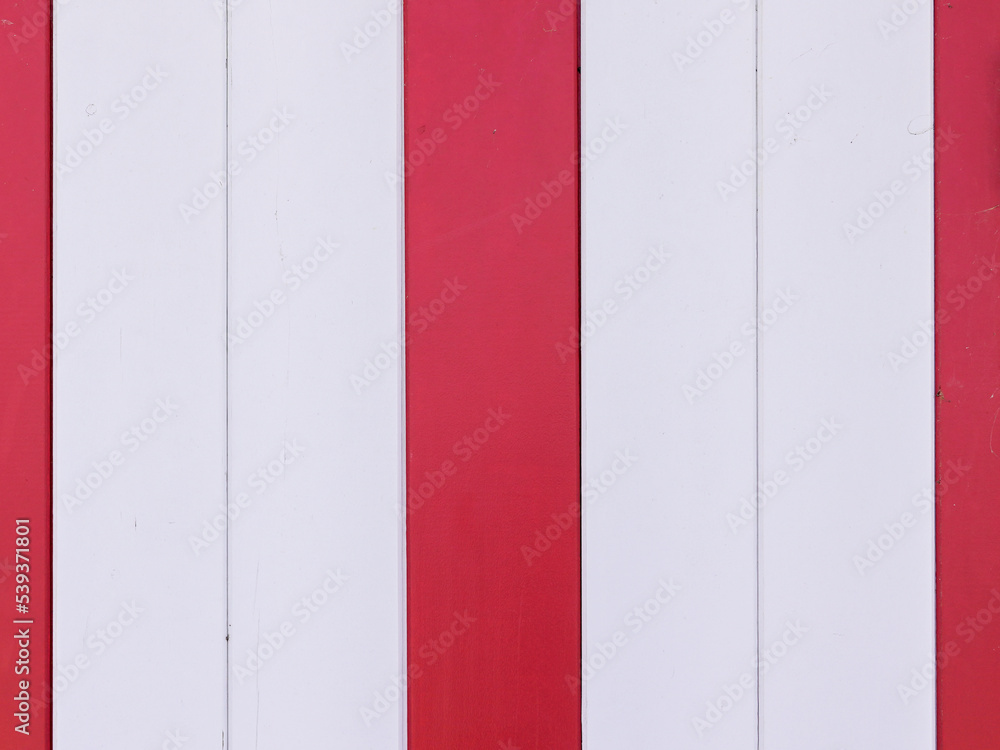 red white striped wood line board surface of wooden planks background red white striped wood line board surface of wooden planks background