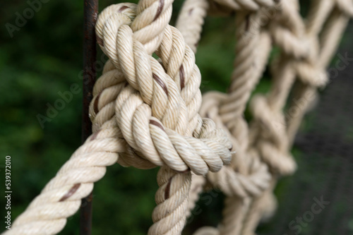 rope braided with a rope net on texture background
