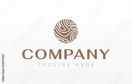 Fingerprint Circle Logo Design Template