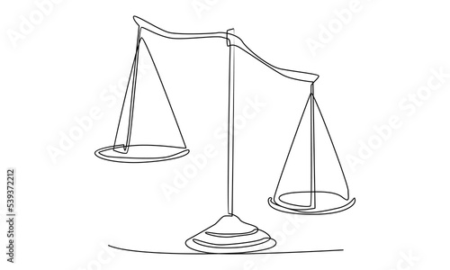 Continuous line of law balance, or Scale icon