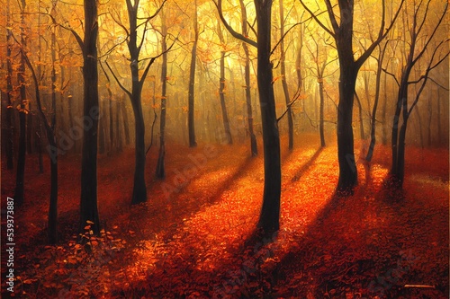 autumn light in forest