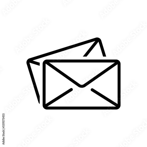 Black line icon for letters