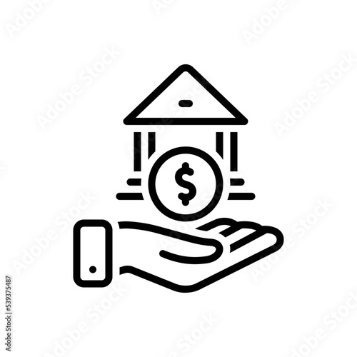 Black line icon for loans