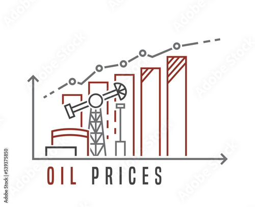 Global natural oil prices crisis. Editable vector illustration