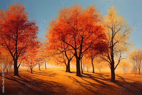 Maple tree at four seasons spring, summer, autumn, winter. Landscape with conceptual change of seasons © 2rogan