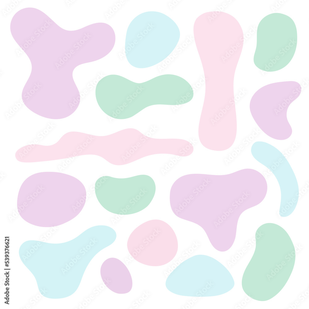 Abstract Pastel Objects Set