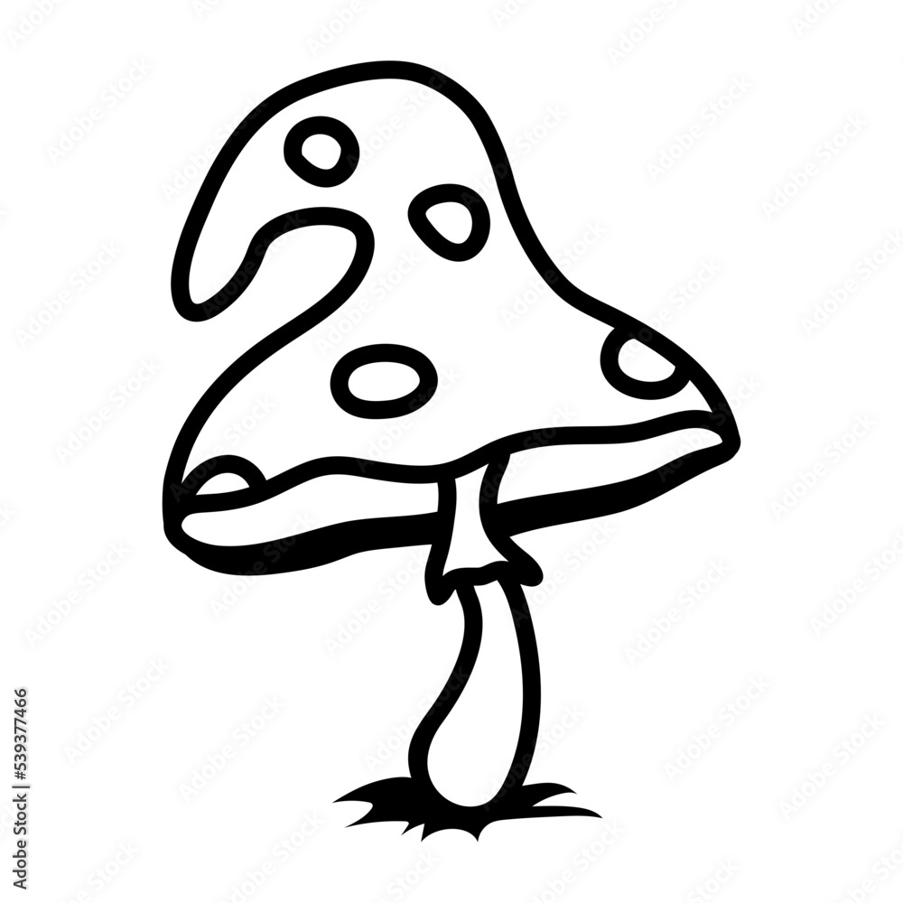 An editable outline icon of mushrooms An editable outline icon of mushrooms