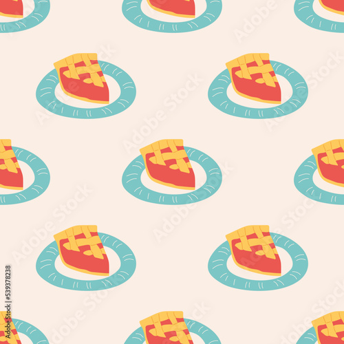 Seamless Pattern with American Pie. Thanksgiving Day collection. Flat vector illustration