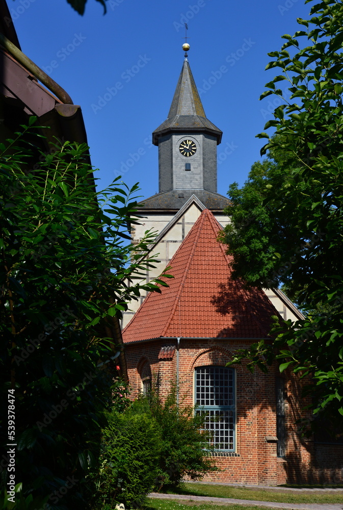 Historical Church in the Old Town of Hoya at the River Weser, Lower Saxony