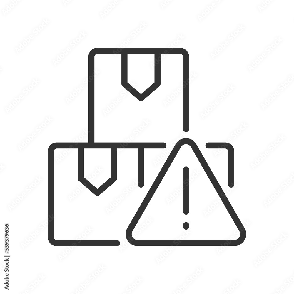 Import regulations linear icon. Customs restrictions and rules. Thin line customizable illustration. Contour symbol. Raster isolated outline drawing Import regulations linear icon. Customs restrictions and rules. Thin line customizable illustration. Contour symbol. Raster isolated outline drawing