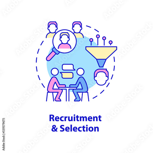 Recruitment and selection concept icon. Checking candidates. HR management abstract idea thin line illustration. Isolated outline drawing