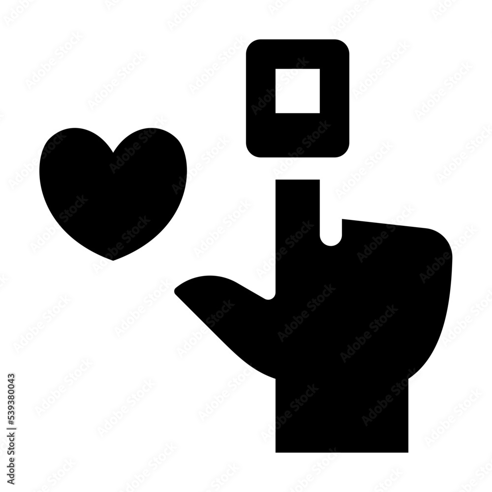 Heart Monitoring Glyph Icon Vector Heart Monitoring Glyph Icon Vector