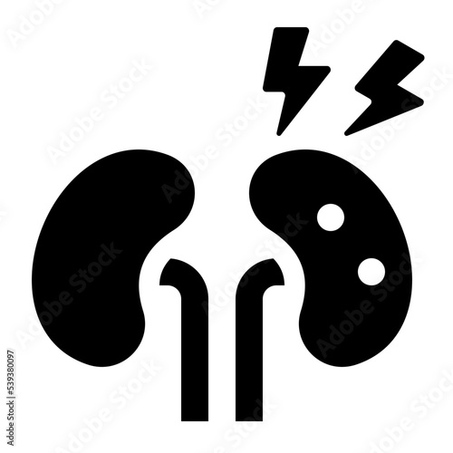 Kidneys Pain Glyph Icon Vector
