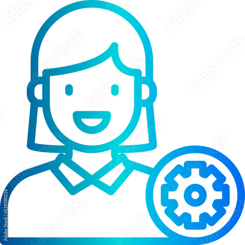 Administrator blue outline icon