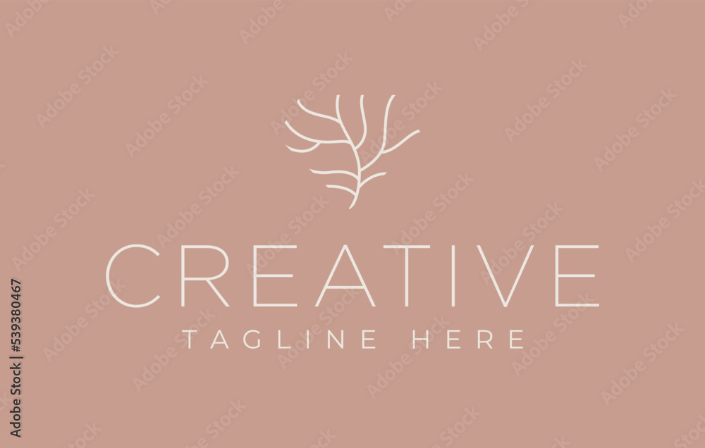 Diamond Tree Root Lines Logo Design Template Diamond Tree Root Lines Logo Design Template