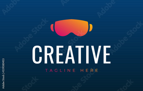 Virtual Reality VR Glasses Logo Design Template
