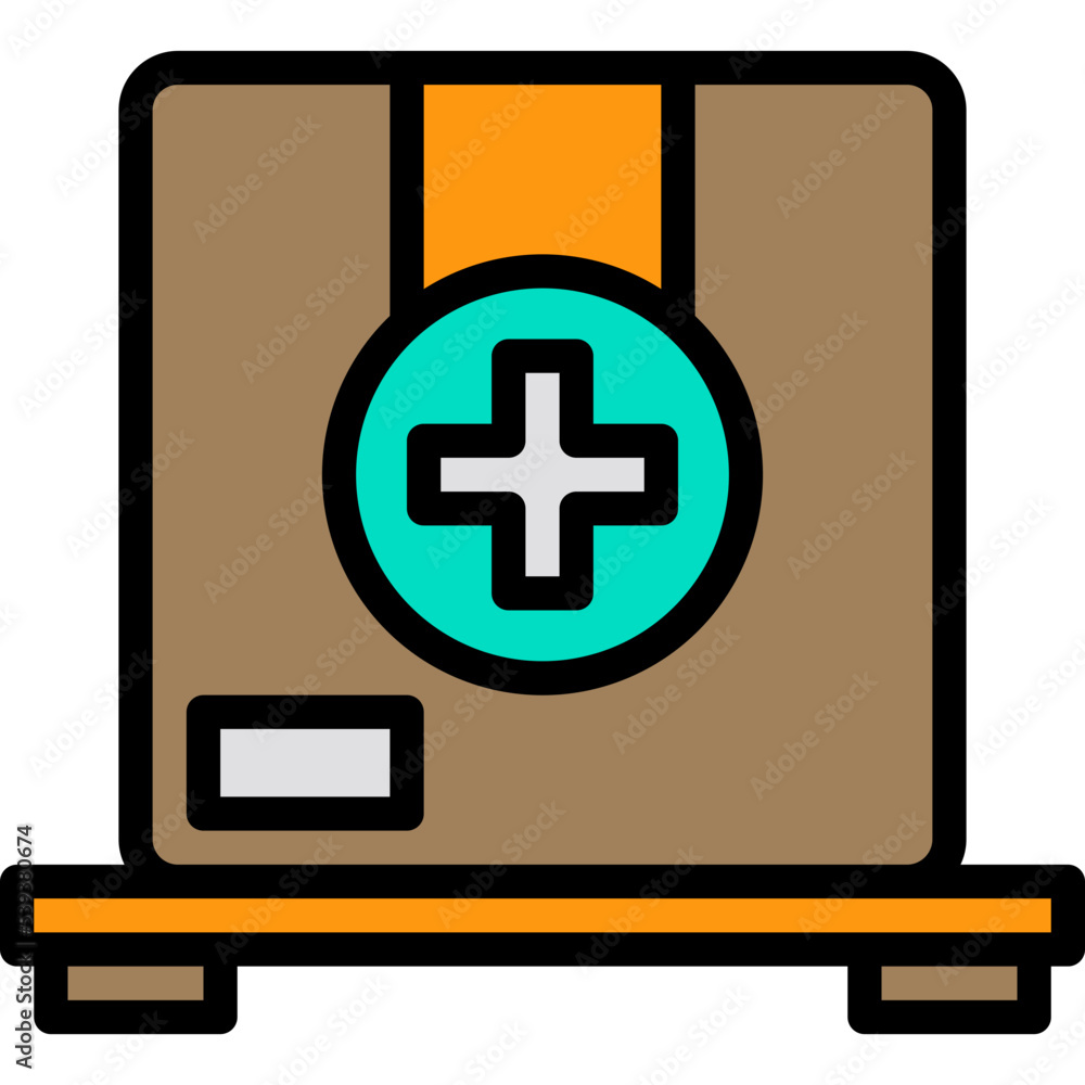 Obraz premium Parcel blue outline icon