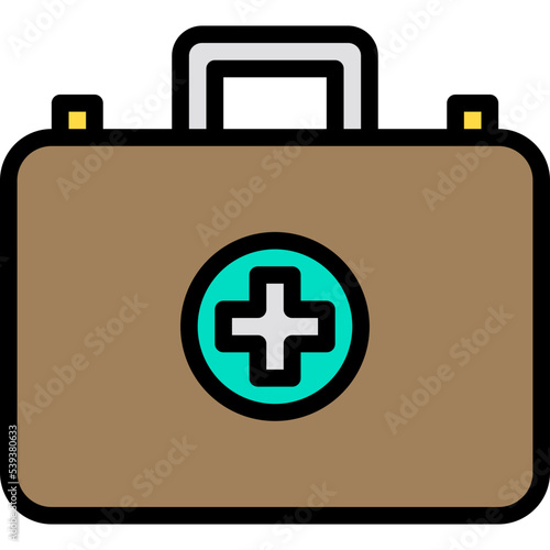 First aid kit blue outline icon