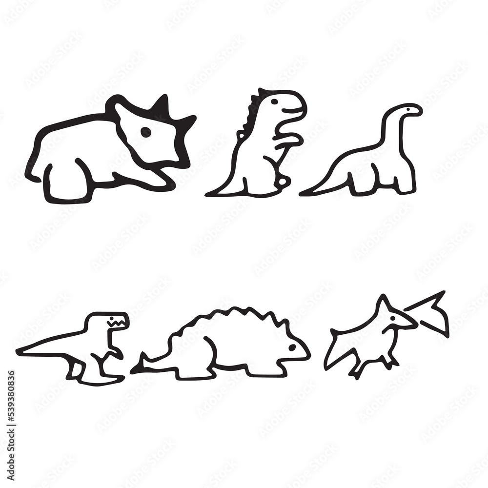 Dinosaur family set. baby icon dinosaur drawing