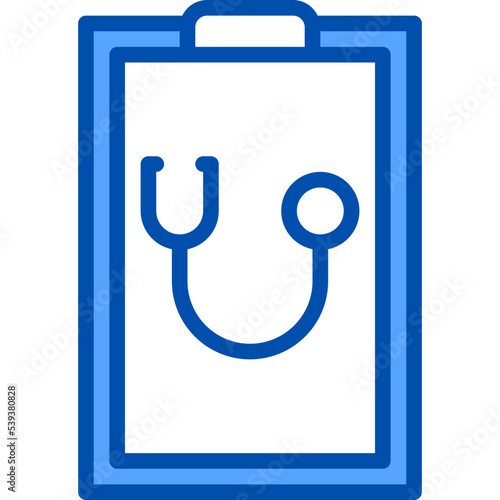 Clipboard blue outline icon